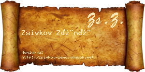 Zsivkov Zénó névjegykártya